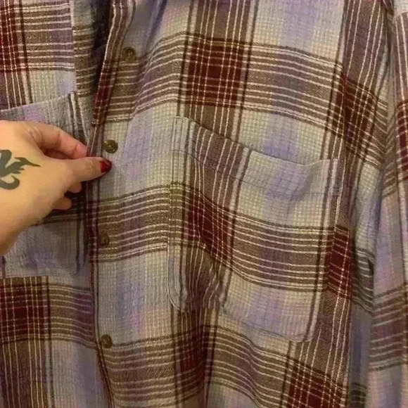 Forever 21 flannel top cropped - Picture 3 of 7